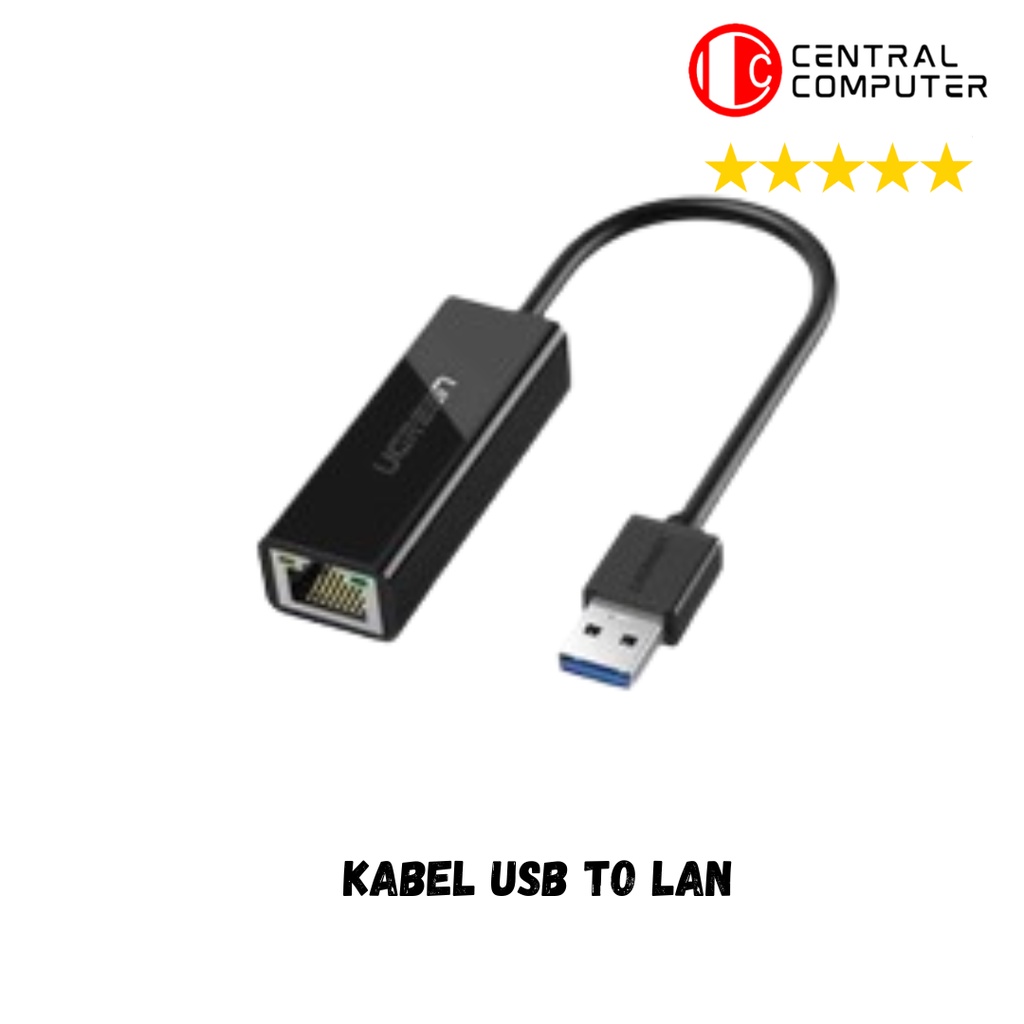 HITAM Usb Connector Lan USB 2.0 Black Cable USB to RJ45 port | Shopee ...