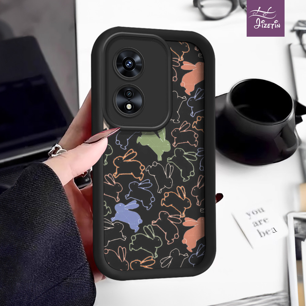 Rabbit Line Color casing hp Odd Shape For ph oppo a98,a93,a92,a78,a76 ...