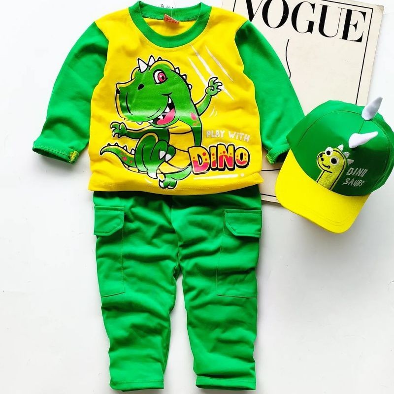 Children's DINO CLOTHES LONG SLEEVES CHILDREN'S PAJAMA SET LONG CARGO — free download