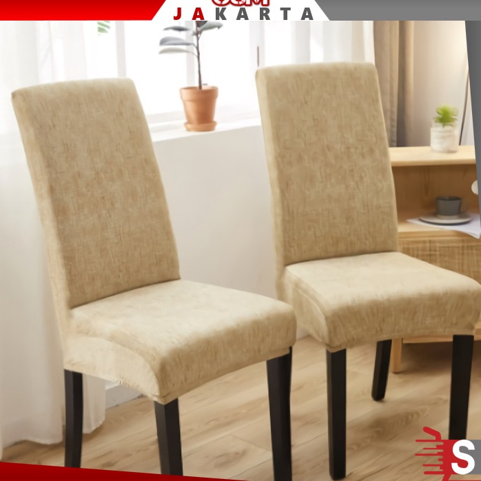 Bg OSM JKT H5389 Dining Bench Chair Cover/Plain Chair Cover Set/Plain Grid Elastic Dining Chair