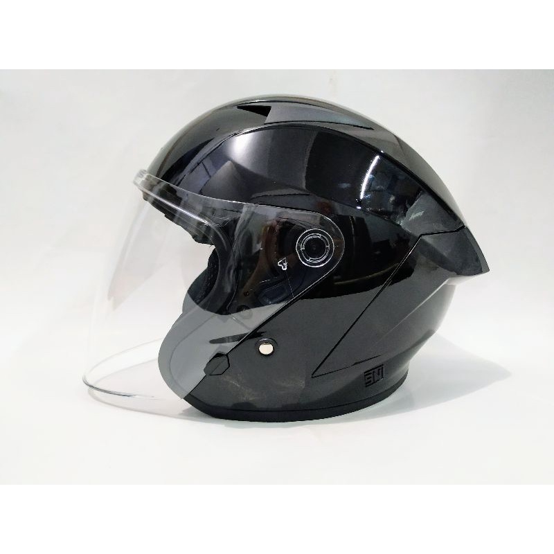 HITAM Arl RR15 KAIROZ Helmet GLOSSY Black HALF FACE SINGLE VISOR SNI ...