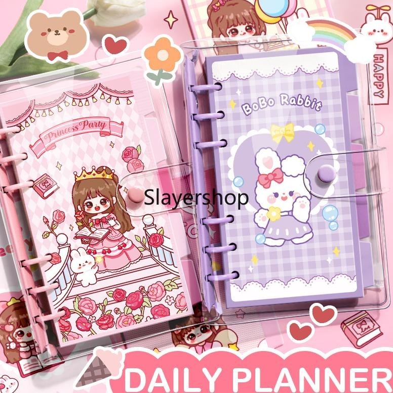 A6 aesthetic binder book cute character notebook Spiral notebook loose ...