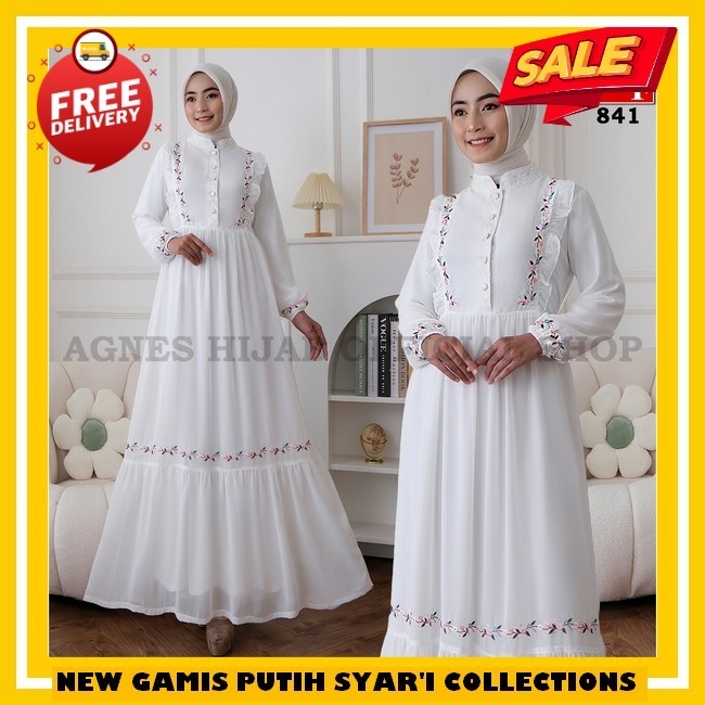 PUTIH White Babydoll Syari Robe Set Khimar Muslim Women's Syari Robe ...