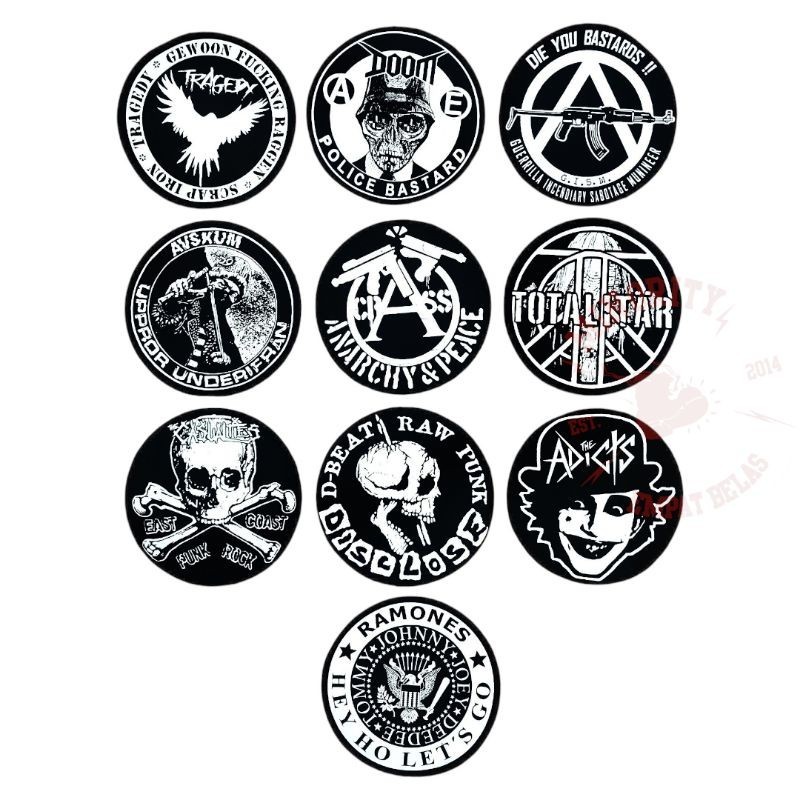 Back Emblem Backpatch Large round screen printed Emblem punk rock ...