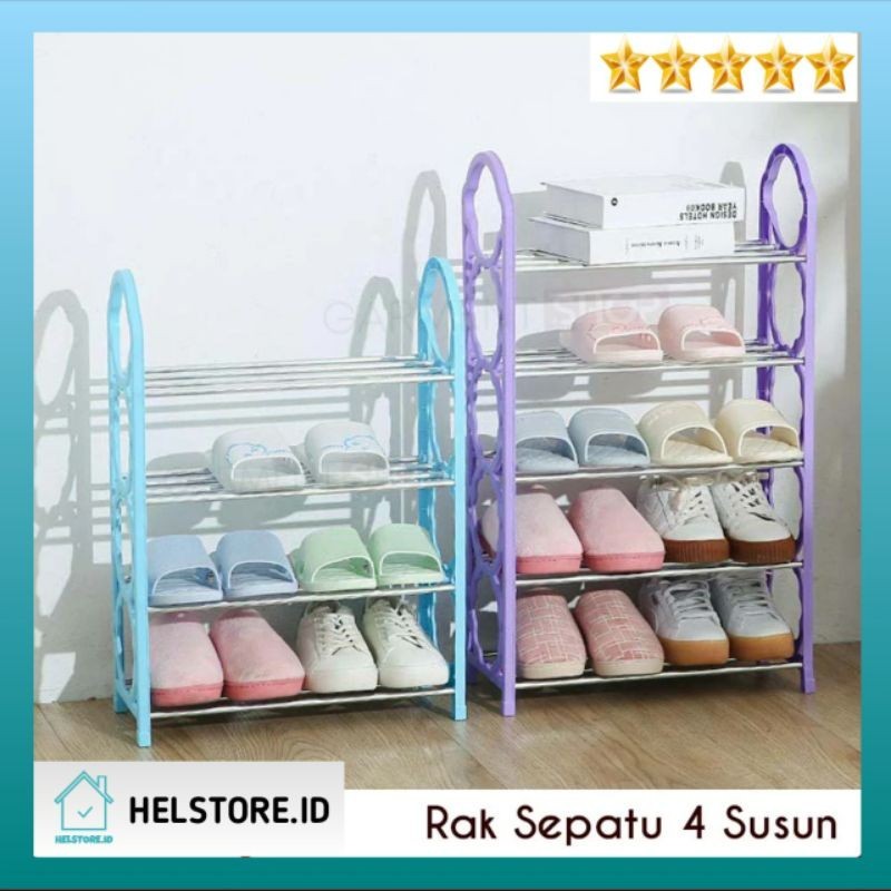 Portable Sandal SHOE Rack 4 STORIES / Multipurpose Stainless Steel ...