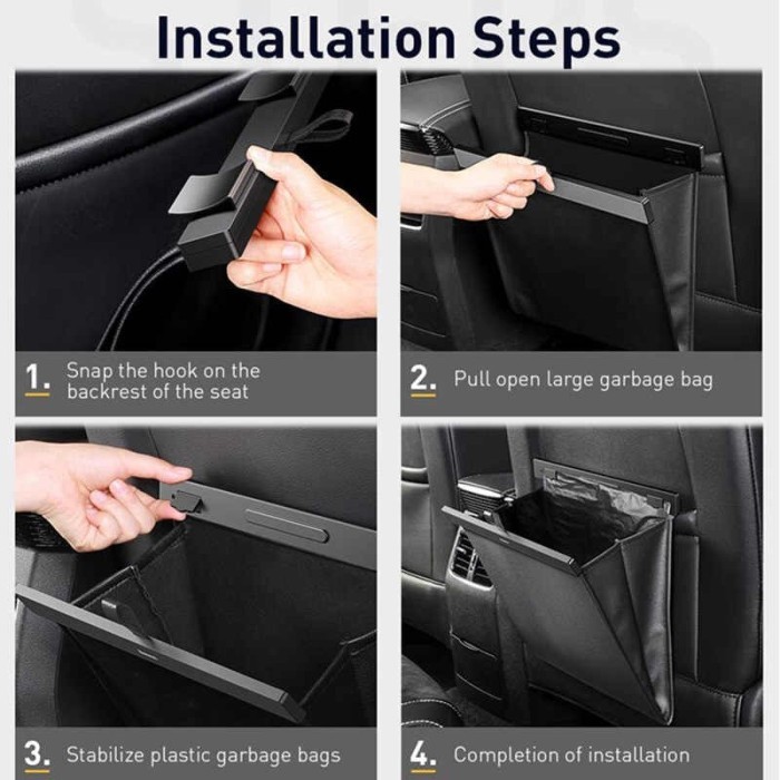 Baseus Car Back Seat Large Garbage Storage Car Trash Can | Shopee Malaysia