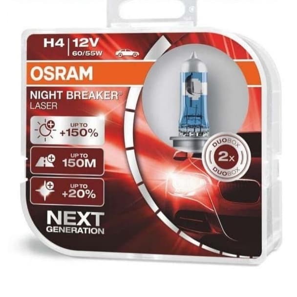 Osram Nbr Laser Next Generation H4 Hi/Lo Car Lights (Made In Germany