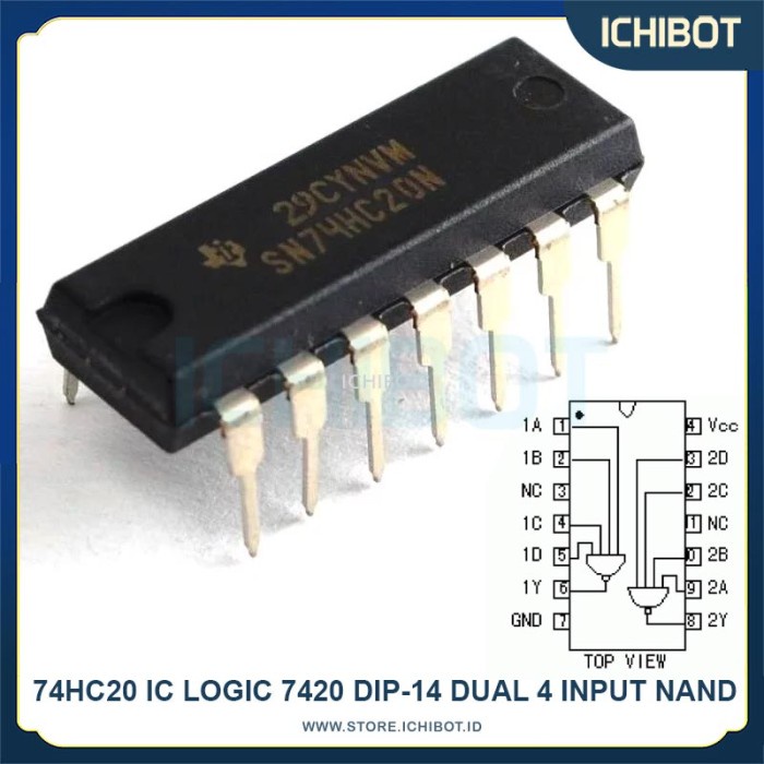 74hc20 IC Logic 7420 DIP-14 Dual 4 Input NAND Gate | Shopee Malaysia