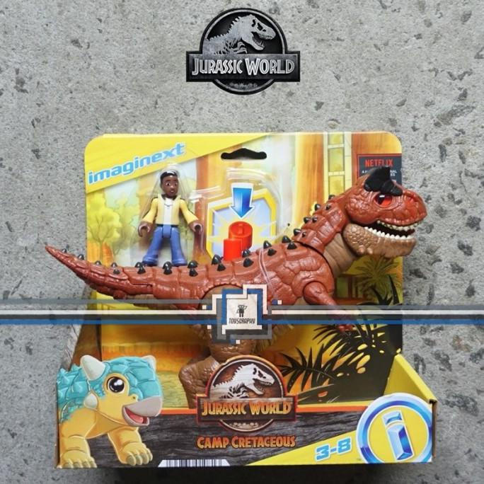 Imaginext Jurassic World Camp Cretaceous Carnotaurus & Darius Fisher ...