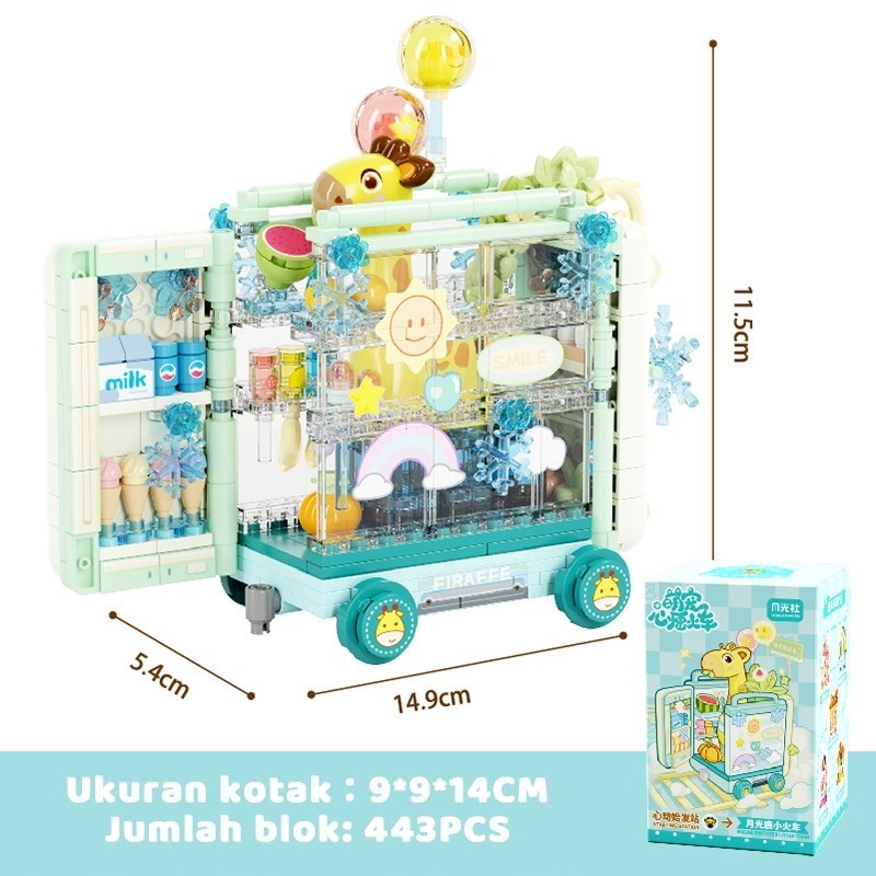 Koco Bricks Cute Pet Block Wish Train Cartoon Nano Building Blocks Kids ...
