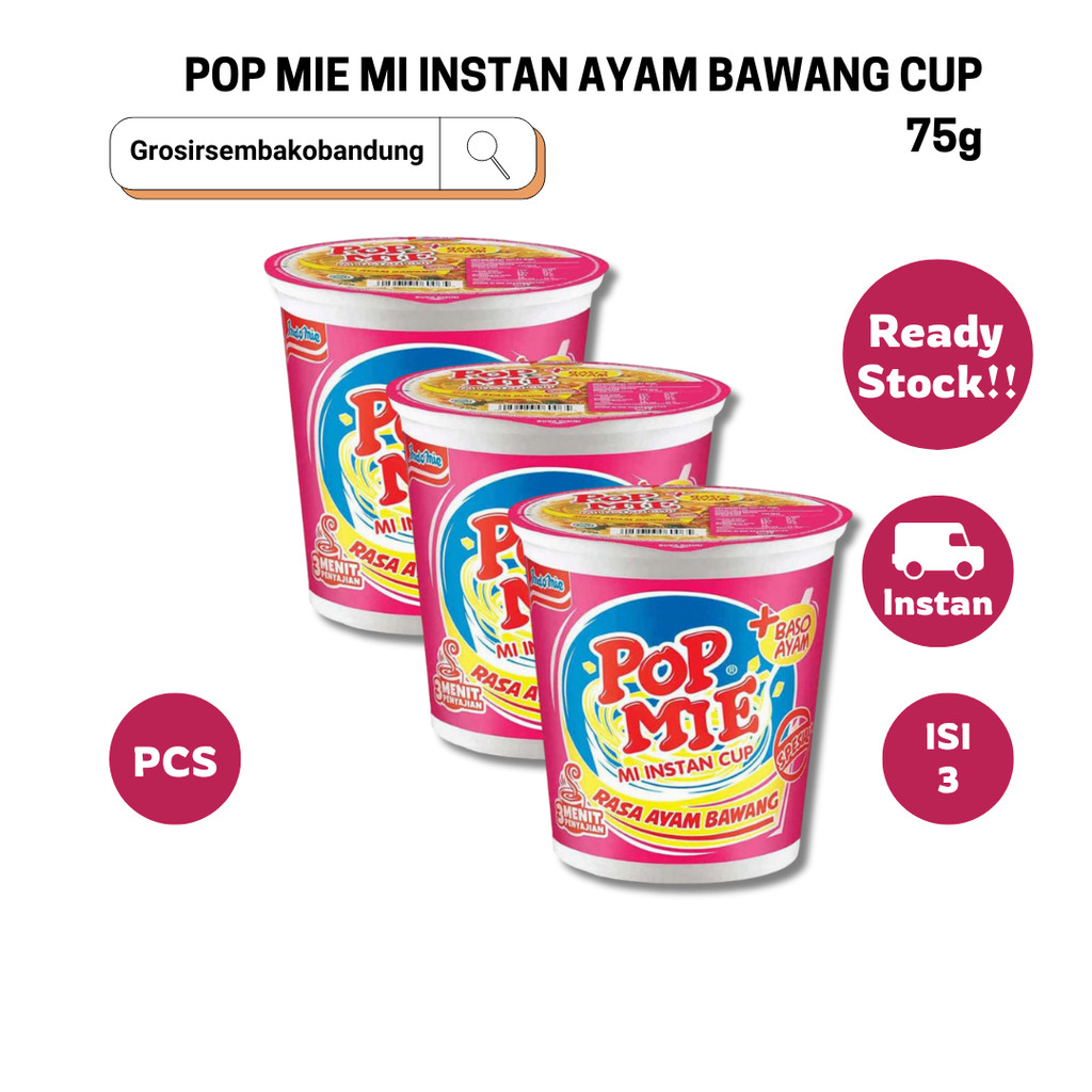 Pop MI INSTANT CHICKEN ONION CUP 75g - 3 Pcs - Bandung City | Shopee ...