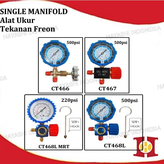 Manifold Single Measuring Tool Test Contents Freon AC Refrigerator 466