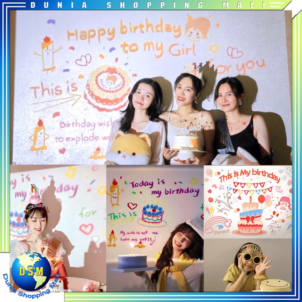 Dsm Mini Birthday Projector Portable Backdrop Mini Birthday Projector ...