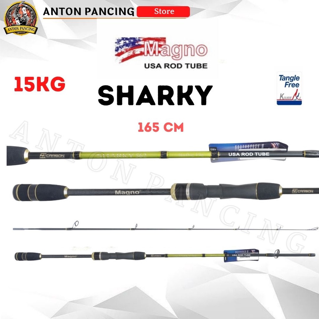 Fishing Rod Spinning Magno Sharky 165CM Carbon Solid Max Drag 15KG