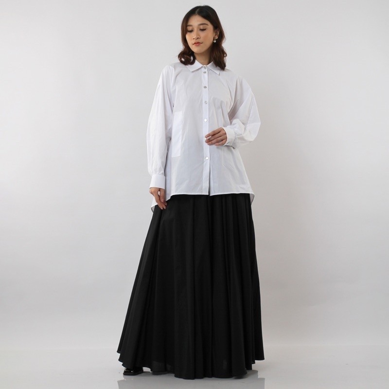 Itang Moslemz RTW - Drop Shoulder Winged Tunic White | Shopee Malaysia