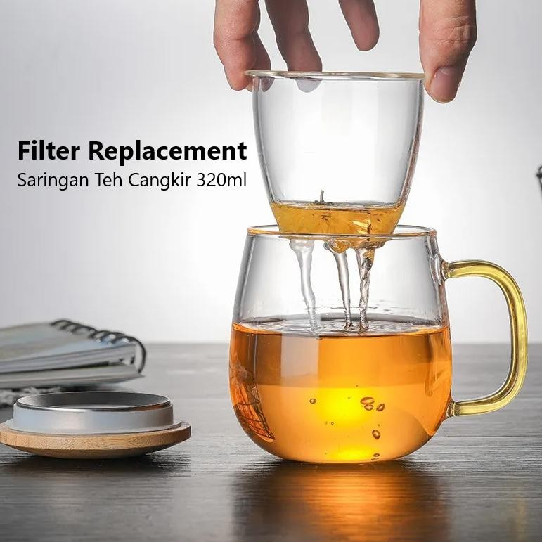 One Two Cups Replacement Tea Strainer Filter for Glass Tea Cups - C2251 ...