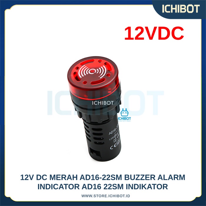 MERAH 12v DC Red AD16-22SM Buzzer Alarm Indicator AD16 22SM Indicator ...