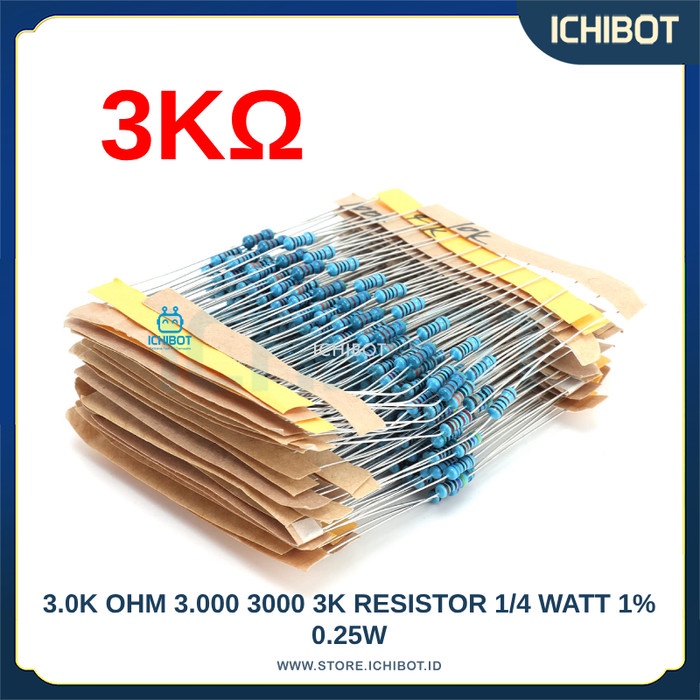 3.0k ohm 3.000 3000 3K Resistor 1/4 Watt 1% 0.25W | Shopee Malaysia