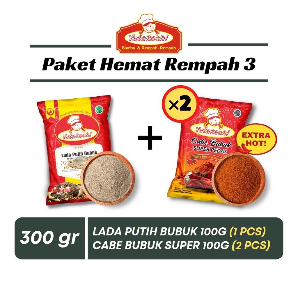 PUTIH [Save Package] Yutakachi 3 Spices/White Pepper Powder 100g (1pcs ...