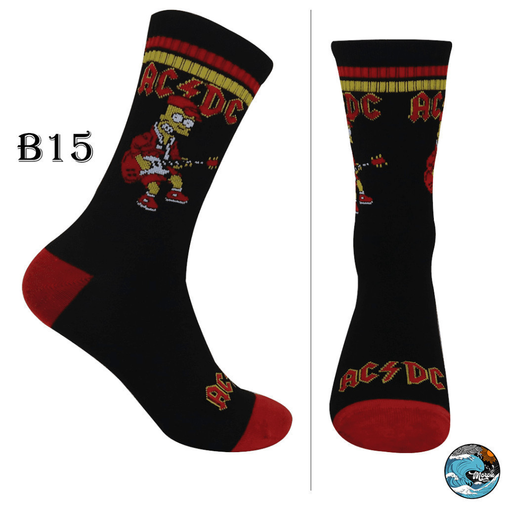 Oldschool Socks - AC/DC Band Motif Music Socks - 4LAYER YARN - Morph ...