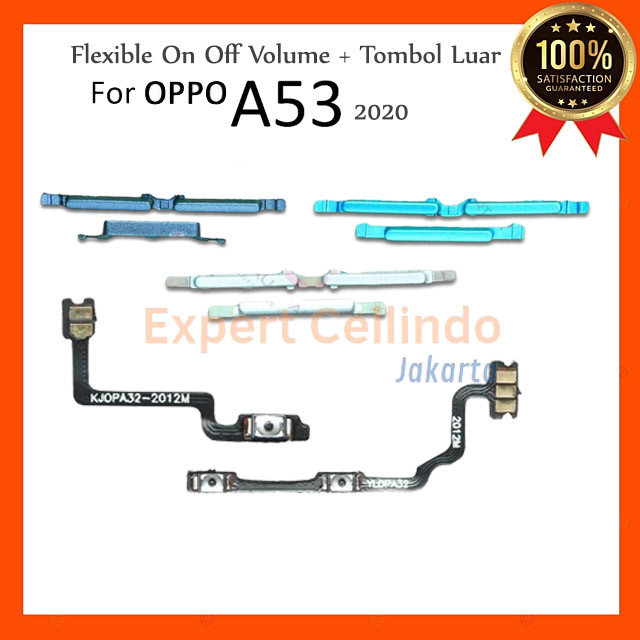 Kit Touches Latérales Power/Volume Pour OPPO A53 2020 4G Et A53s - Neuf - Couleurs Noir, Bleu, Rouge