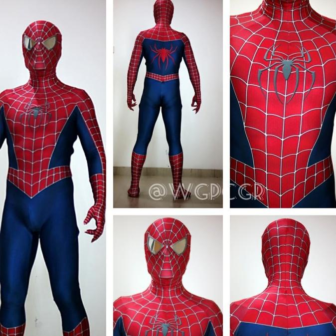 Spiderman raimi tobey maguire webbed Costume suit 2002 | Shopee Malaysia