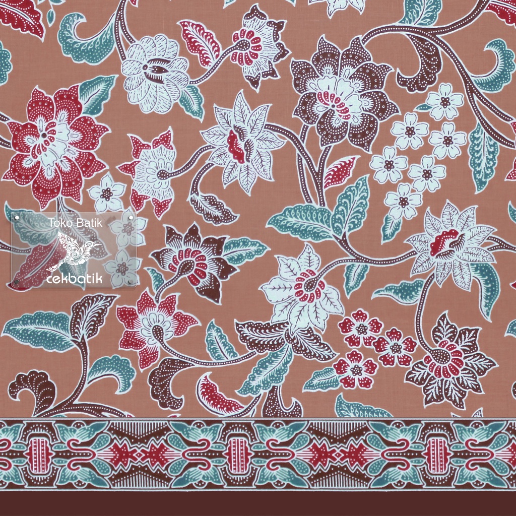 MERAH MAWAR Batik Fabric - Sweet Bright Rose Flower Motif (Red Flower ...