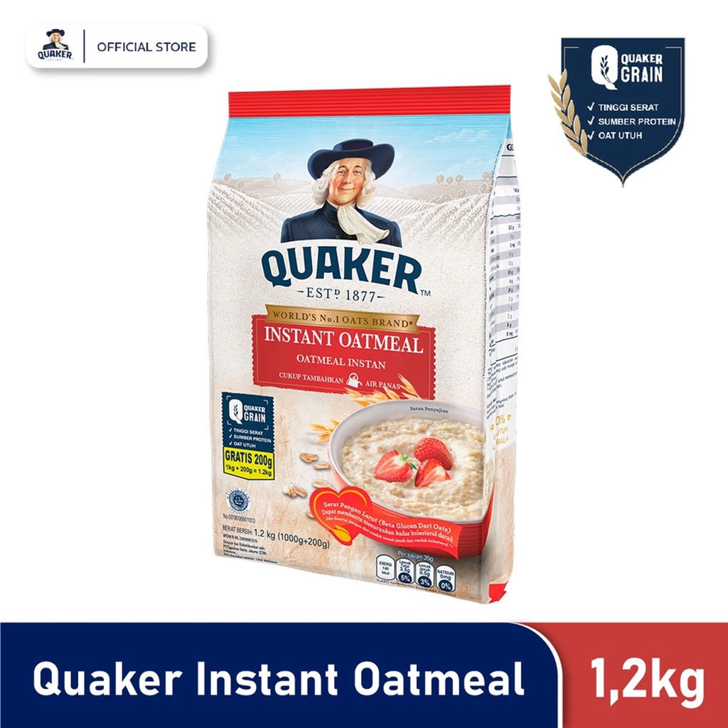 Quaker Instant Oatmeal 1200 Gr Shopee Malaysia