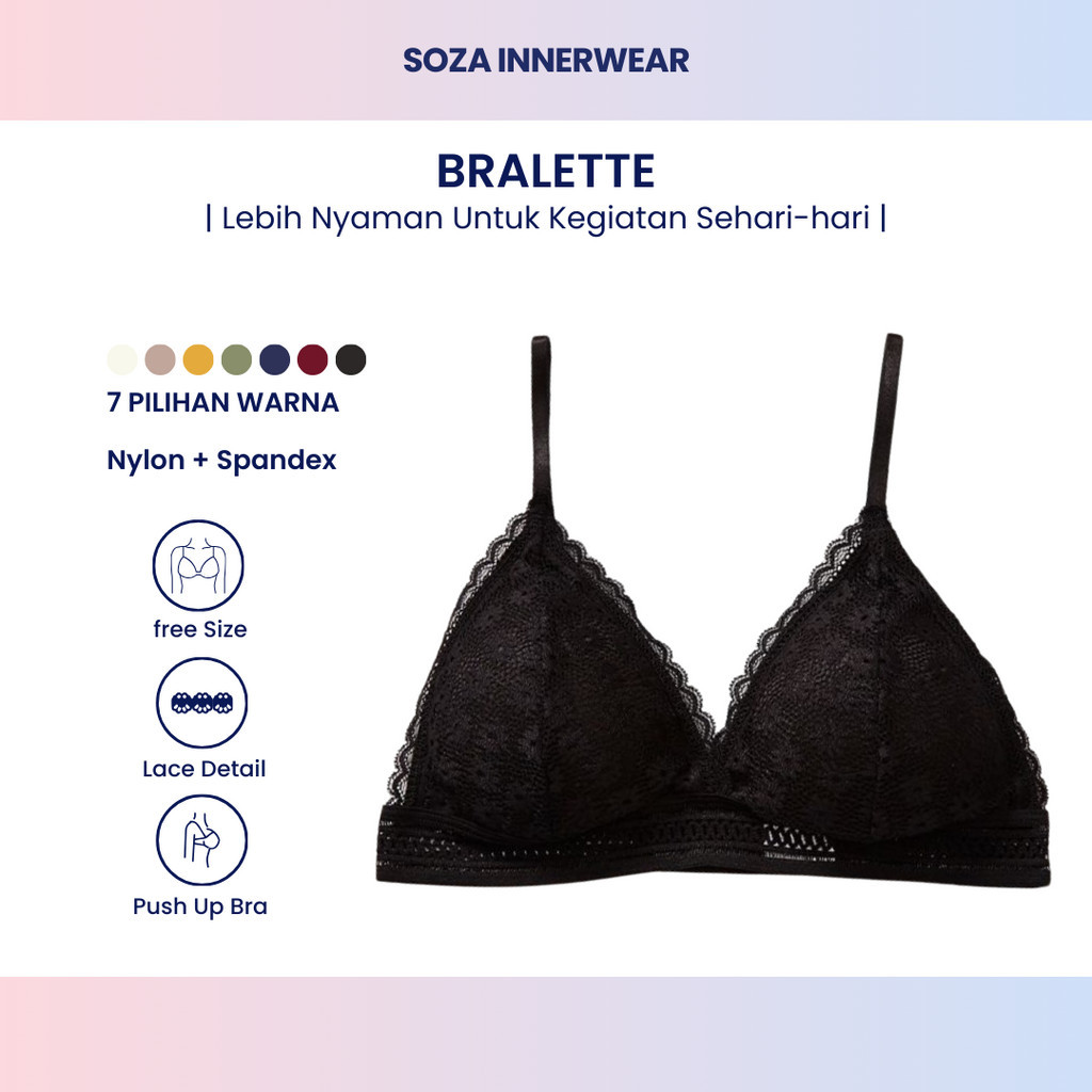 Saashi 5pcs Solid Floral Lace Semi Sheer Front Closure Wireless Tank Bra main image 1