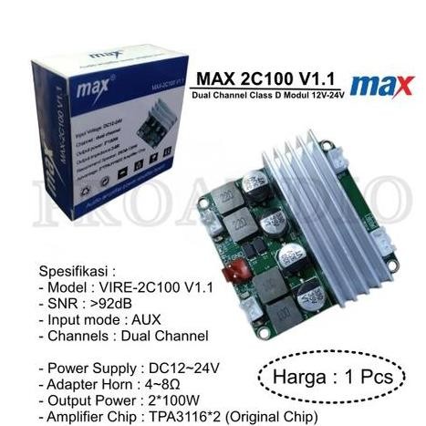 DIGITAL POWER AUDIO AMPLIFIER KIT MAX 2C100 V1 DUAL CHANNEL CLASS D ...