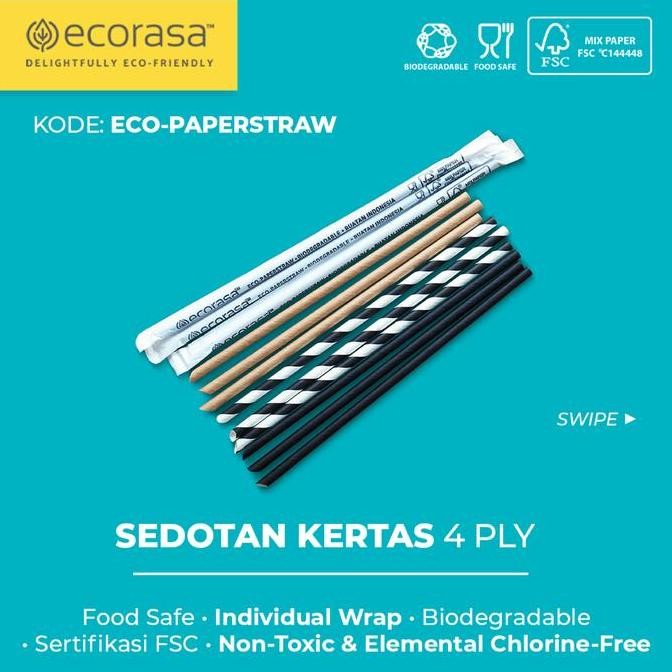 - ecorasa ECO-PAPERSTRAW 4-ply Paper Straws (Biodegradable & FSC ...