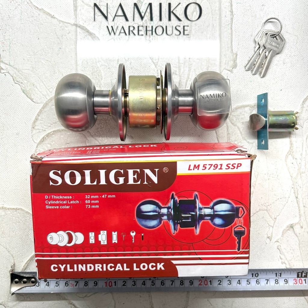 SOLIGEN Handle Round Stainless SUS304 bathroom door lock Handle ...