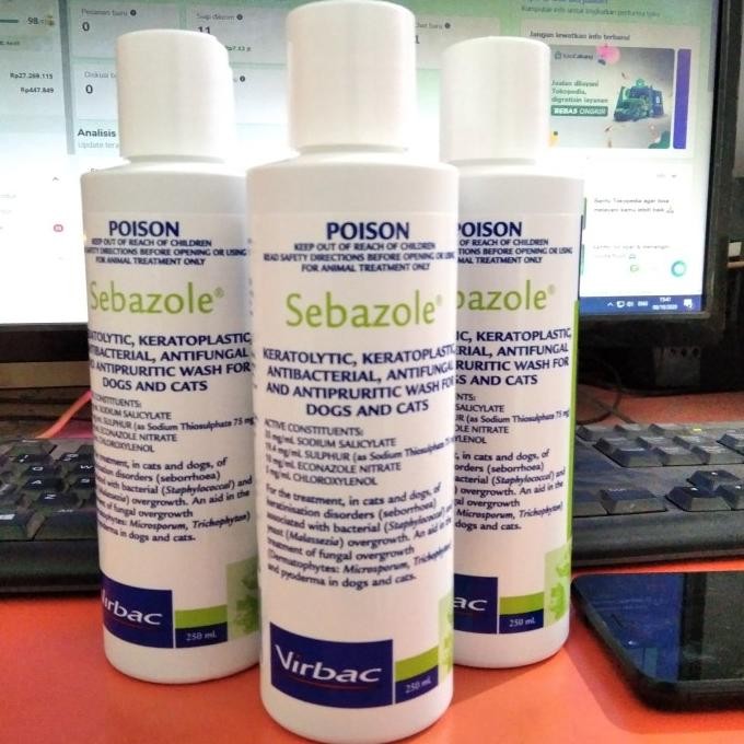 SAMPO Virbac Sebazole Dog Cat Mushroom Shampoo 250ml Poison Shampoo ...