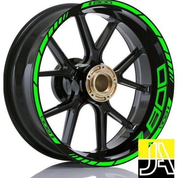 HIJAU STABILO Sticker list wheel rims sticker kawasaki Z800 green ...