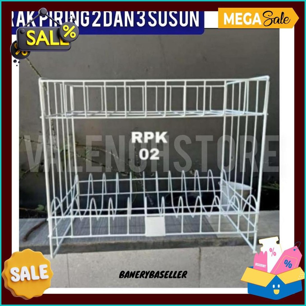 3-Tier Plate + Glass Rack Plate Rack/ (Rpl-03) and (Rpl-02) White Wire ...