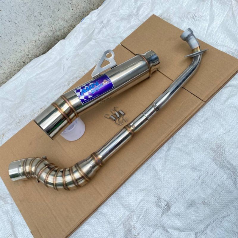 1set motorcycle exhaust AUN pipe DS4 screen type 51mm open spec for xrm ...