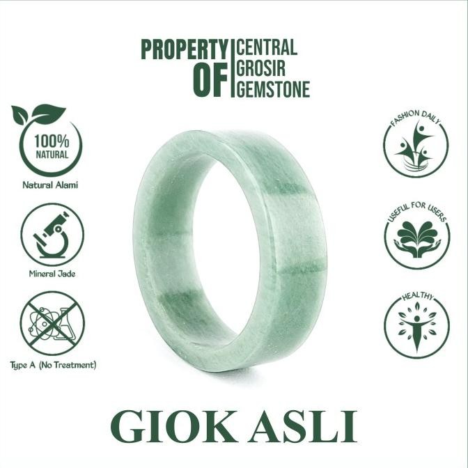 Hijau Genuine Natural Jadeite Jade Type A Green Jade Ring For Men And