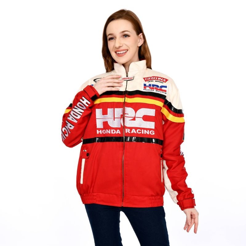 MERAH Honda HRC Racing Team Jacket Red Cream for Beat Scoopy Vario PCX ...