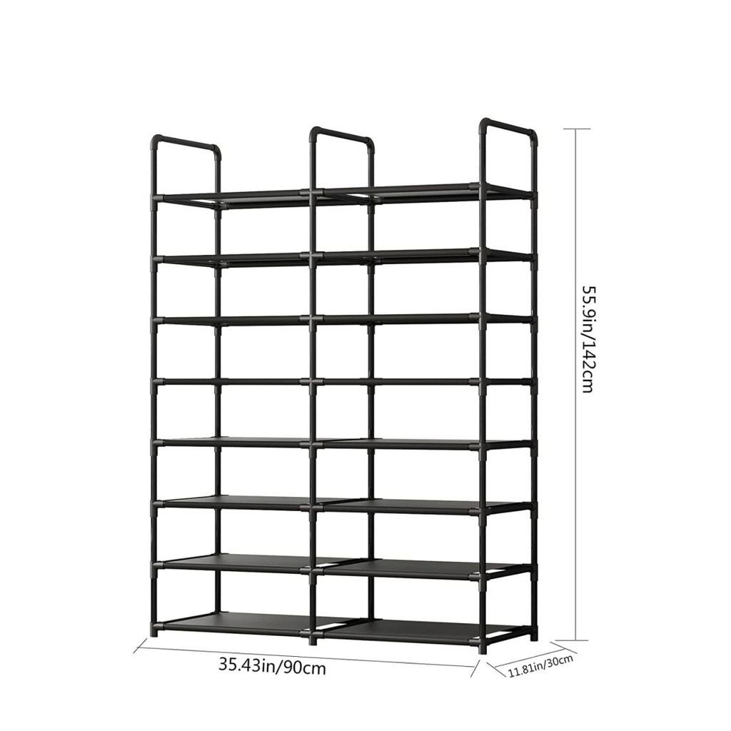 8 Layer Motif Shoe Rack - Brown 2 Sides | Shopee Malaysia