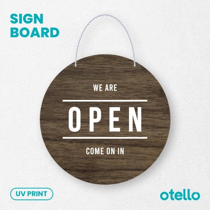 KAYU Open Closed Wooden Sign Board Hanging Signage for Cafe Resto Shops ...