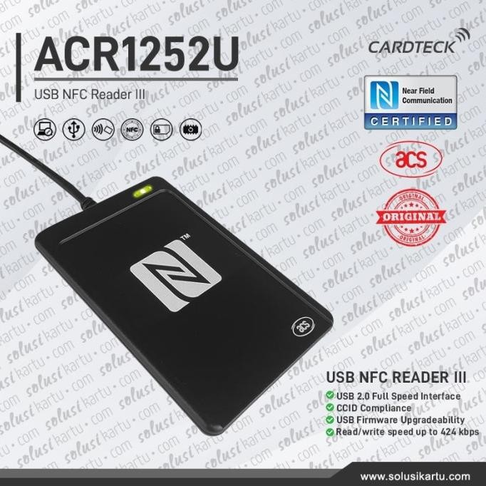 NEW ACS ACR-1252U NFC Certified Contactless SmartCard Reader | Shopee ...