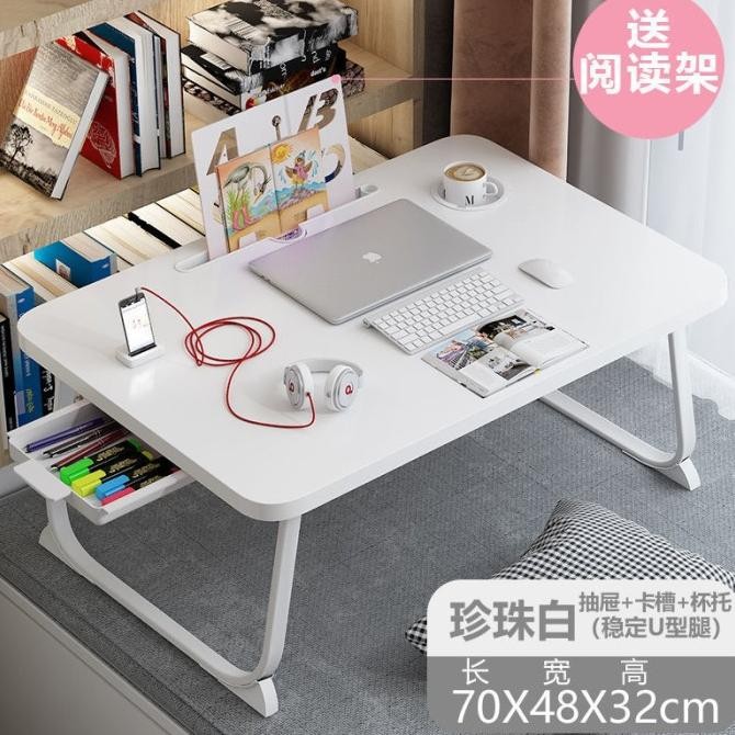 Portable Folding Study Table Laptop Floor Room With Coaster Folding ...