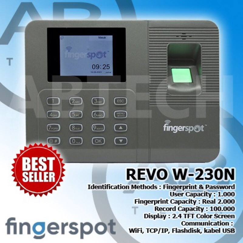 MESIN Revo W-230N WIFI Fingerspot W 230 N Fingerspot Attendance Machine ...