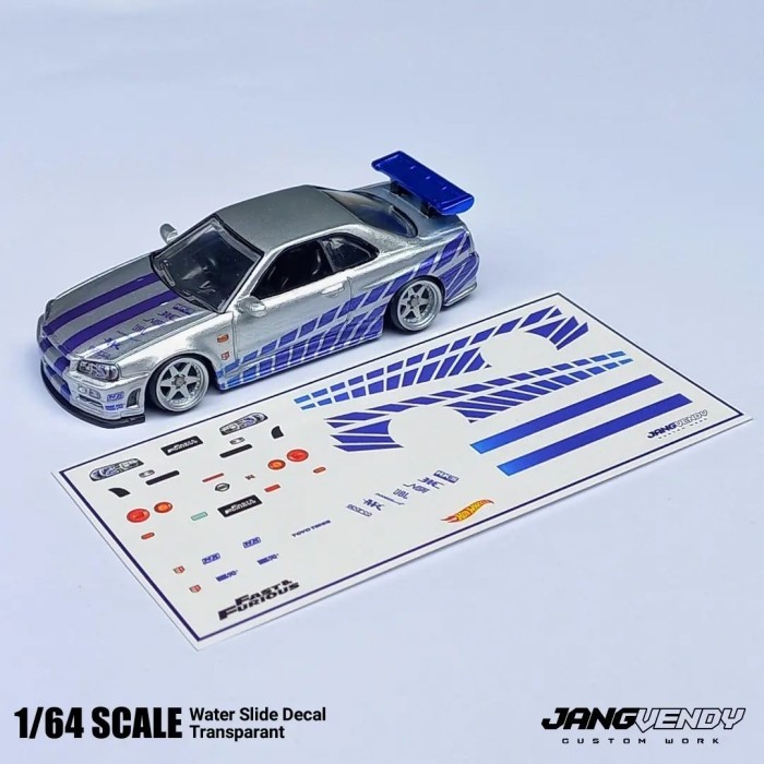 Decal HOTWHEELS NISSAN SKYLINE GT-R R34 FAST AND FURIOUS | Shopee Malaysia