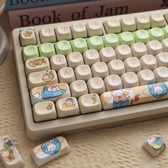 Available Keycaps PBT Dye Sub Sublimation MOA profile Space Bunny ...