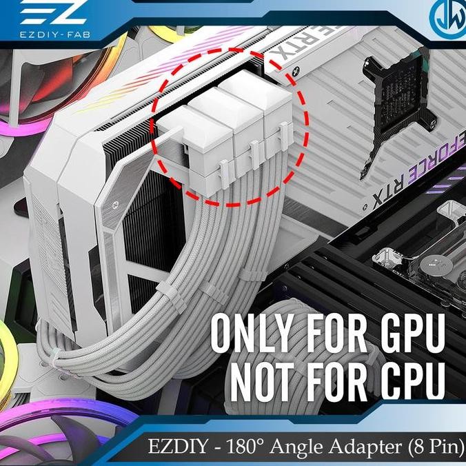 NEWEST - EZDIY-FAB VGA PCIe 8 Pin 180 Degree Angle Adapter - RVS STD ...