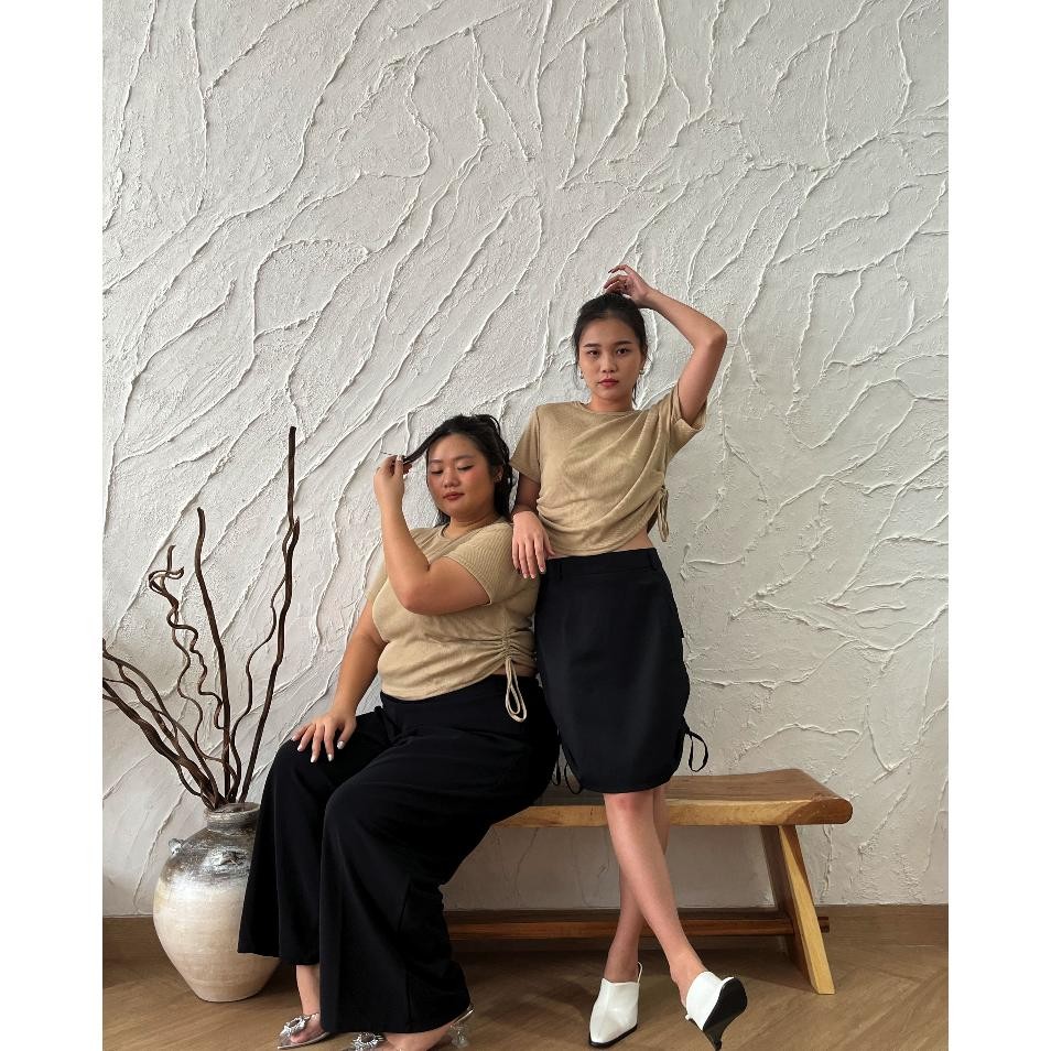 Lolababae Jena Women's Ataan Shirt Crop Top Baic Ao Rib Polo Nit Top ...