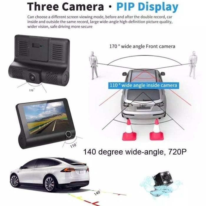 LAYAR Triple Cam 3 Lens Camera Car Dvr Monitor Screen 4