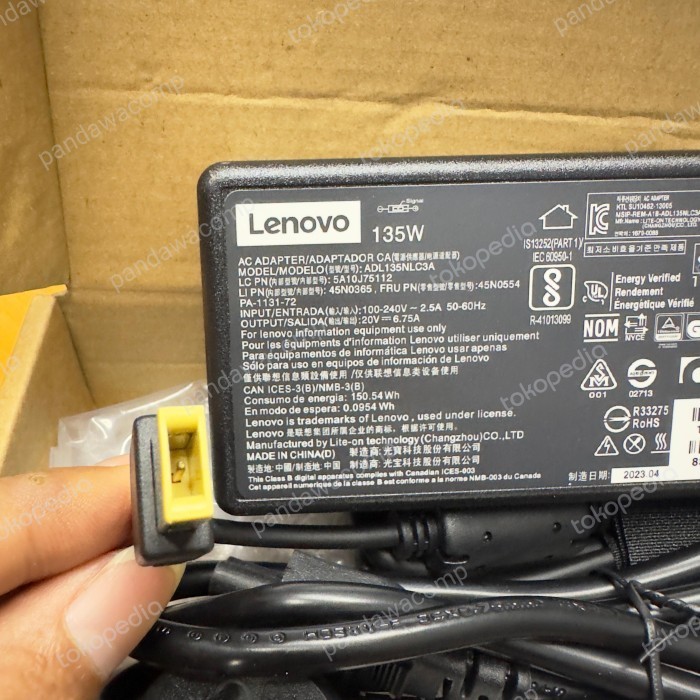 Originale Lenovo Notebook Caricabatterie Alimentatore 135W (20V/6,75A