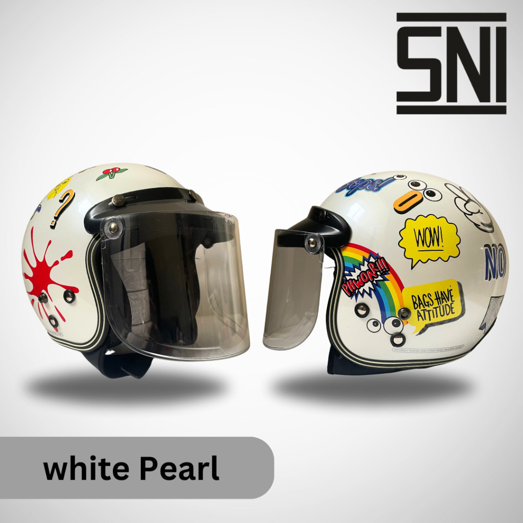 HDS Bogo Classic Adult White Helmet with Phow Pattern for Men and Women ...